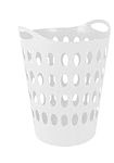 Laundry Basket Flexible Plastic Handles Easy Carry Clothes Washing Tall White