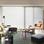 Yoolax Motorized Custom Ladder Belt Shangri-La Shades Works with Alexa Smart Day and Night Roller Shades Electric Window Blinds(85% Shading White)