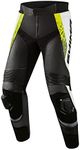 SHIMA STR 2.0 Motorcycle Trousers - Leather Sports Trousers with Hip and Knee Protectors, Knee Sliders, Perforated Leather, for 2 Piece Estate (52, Fluor)