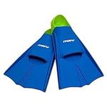 Maru Training Fins, Silicone Swimming Flippers for Stronger, Faster Kick with Greater Propulsion, Unisex Swimming Fins for Adults and Kids (Blue/Lime, Size 12/1 30/33)