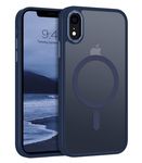 BENTOBEN Case for iPhone XR Case, [Compatible with MagSafe] Slim Translucent Matte Magnetic Shockproof Protective Anti Slip Women Men Cover Case for iPhone XR 6.1", Navy Blue