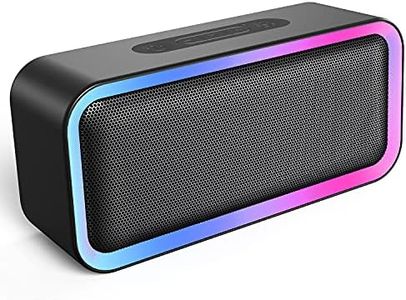 (Upgraded) Kunodi Portable Bluetooth Speaker, IPX5 Waterproof Bluetooth Speaker Wireless with RGB Lights, 18H Playtime & Hi-Fi Loud Stereo Sound
