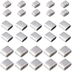 UNICRAFTALE 30pcs Slide Charms 201 Perles Rectangulaires en Acier Inoxydable 3.5~4x7.5~9.5mm Grand Trou Cordon en Cuir Slider Perles Lâches Bracelets Perles D'Espacement pour la Fabrication de Bijoux