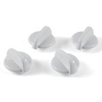 atgestore 4 Pcs WB03K10218 Stove Knob Replacement for GE Stove Parts, KIP 5F30 222D1140 Burner Knobs for GE Gas Range Parts White Plastic Stove Top Knobs GE Cooktop Control Knobs