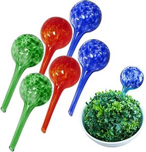Evelots 6 Pack Plant Watering Globe-Glass-Automatic Water System-Indoor/Outdoor