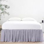 Linenweaves Microfiber Bed Skirt Wrap | Solid Easyfit Twin Size 21 Inch Drop Tailored Wrinkle Fade Resistance Soft Fabric Stylish Design Bedskirts- (Lavender, 39 * 75 in)