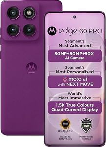 Motorola Edge 60 Pro 5G (Pantone Sparkling Grape, 8GB RAM, 256GB Storage) | 6.7" AMOLED | 50MP Triple Cam | 50MP Front | 6000mAh | 90W + 15W Wireless | IP68/IP69 | Dimensity 8350 AI Processor