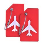 Silicone Luggage Tag with Name ID Card Perfect to Quickly Spot Luggage Suitcase by Ovener (Red 2 Pack Tags)