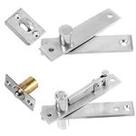 Door Pivot Hinges Set, Heavy Duty Hidden for Murphy Door Hinge 360 Degree Rotation Invisible Stainless Steel Wood Bookcase Hardware for Secret Door, Cabinet & Closet Door