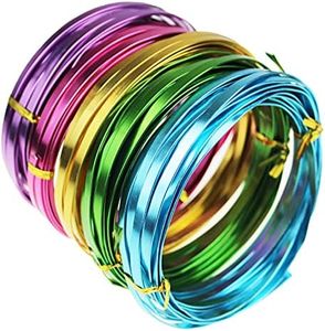 5 Rolls 5mm Wide Multi-Colored Flat Aluminum Wire for Jewelry Making, DIY Sculpture, Armature and Crafts