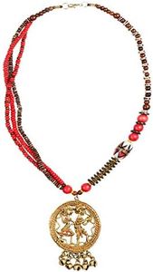 ExclusiveLane Bohemian Brass Necklace Handcrafted In Dhokra Art (Matinee) - Neckalce Sets For Women Girl Traditional Jewellery Necklace Stylish Modern For Girls Mala Pendant Set Antique, DHOKRA PENDANT: Brass, BEADS: Resin & Ceramic, not-applicable