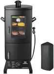 Vertical Propane Smoker with Temperature Control, BBQ Smoker Grill Outdoor Heavy Duty Three Removable Smoking Shelves, Black