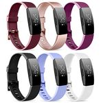 Oumida Pack 6 Compatible with Fitbit Inspire Strap/Fitbit Inspire HR Strap, Waterproof Soft Sport Strap Replacement for Fitbit Inspire/Inspire HR/Inspire 2 (Pack C, S)