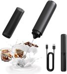 CIRCLE JOY Milk Frother Handheld Electric Rechargeable Coffee Frother Milk Foamer Drink Mixer with Sleeve for Coffee, Hot Chocolate, Cappuccino, Frappe, Matcha, Black