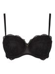 Ann Summers Sexy Lace Planet Balcony Bra for Women with Underwire Padded Cups and Charm Detail - Push up Bra - Removable Pads - Every Day Bra - Black