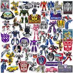 Transformers 50ct Vinyl Large Deluxe Stickers Variety Pack - Laptop, Water Bottle, Scrapbooking, Tablet, Skateboard, Indoor/Outdoor - Set of 50