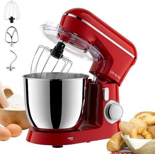 ZZR SEVEN Stand Mixer, Dough Mixer, Cake Mixer, Kitchen Mixer with Bowl SS 5.5 QT, 450W Copper Motor, Standing Mixer with Beater, Dough Hook, SS Egg Whisk (450W Red)