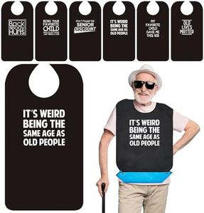 Wentur Adult Bibs for Men Washable - Funny Adult Bibs for Eating with Crumb Catcher - Adjustable Dining Clothing Protectors for Elderly Adults - Birthday Gag Gifts for Elderly Men Women (1 Pack)