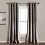 Lush Decor Prima Velvet Solid 100% Lined Blackout Grommet Window Curtain Panel (Single Panel), 84" L x 42" W, Gray