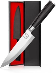 imarku Chef Knife 8-Inch Pro Japanese Kitchen Knife 7Cr17MoV High-Carbon Stainless Steel Paring Knife Ergonomic Handle Rasor Sharp Single-Bevel Edge Professional Gift for Women and Men