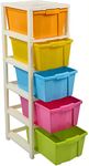 Joyful Studio XL Plastic Modular Drawer System for Home, Office, Hospital, Parlor, School, Doctors, Home and Kids (Multicolour, STUDIO5XL)