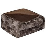 PiccoCasa Soft Faux Fur Blanket Double Size - Reversible Tie-dye Luxury Shaggy Throw Blanket for Sofa, Couch and Bed - Plush Fluffy Fleece Blankets As Gifts 150 x 200 cm, Brown