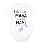 Lillypupp Funny pregnancy announcment gift for family godfather uncle aunt masa masi | baby coming soon bodysuit reveal idea for family.