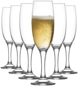 LAV Empire Champagne Flutes Set - 220ml - Pack of 6 Classic Stemware Drinks Glasses for Prosecco, Sparkling Wine