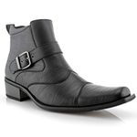 Ferro Aldo Alejandro MFA606326 Mens Memory Foam Casual High Western Buckle Strap Ankle Dress Boots