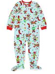 The Grinch Dr. Seuss Toddler Boys Girls Christmas Footed Blanket Sleeper Pajamas, Blue, 24 Months