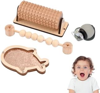 4 Pieces Busy Board DIY Parts - DIY Materials for Parents - Sensory Board Accessories -Wheels-Flip Sequin Fish-Wooden Roller-Beads - Montessori Educational Items