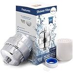 15-Stage Shower Filter - Shower Head Filter - Chlorine Filter - Hard Water Filter - Water Softener - Showerhead Filter - 2 Replaceable Filter Cartridges - Water Filter for Shower Head - Chrome