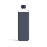 memobottle SLIM (Midnight Blue) Bundle - 15oz (450ml) - Bottle, silicone sleeve & lid | Sleek, Slim & Flat Water Bottle for Bags & Laptops | BPA Free Tritan | Ideal for Daily Use | Modern