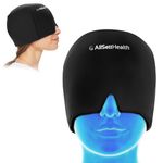AllSett Health Headache Migraine Relief Cap - Cold Headache Hat for Migraine | Patented Headache Mask & Migraine Hat -Hot and Cold Therapy Cap for Puffy Eyes, Tension, Sinus and Stress Relief