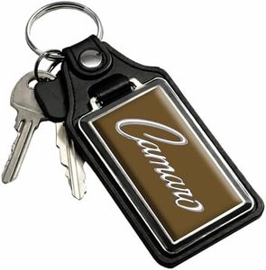 Brotherhood Car Key Chain for Camaro - Classic Models Keychain for Men and Women Gift Key Ring - Brown - 69 Script