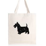 Scottish Terrier Tote, Scottie Reusable Cotton Bag