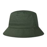 GADIEMKENSD Summer Bucket Hat for Women Cotton Bucket Hats for Men SPF UPF Sun Protection Lightweight Packable Outdoor Travel Hat Plain Fishing Cap for Golf Hiking Camping Army Green