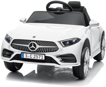LALAHO Voitures électriques pour Enfants Mercedes Benz avec Télécommande 2.4G, Véhicule électrique Enfant 2 Portes avec MP3 (CLS Blanc)