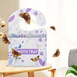 JKanruh Pantry Moth Traps 6-Pack Indoor Moth Traps-Glue Traps with Pheromones for Pantry Moths- Adhesive Tool for Wool Closet Carpet Food and Cupboard