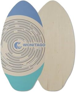 WONITAGO Skimboard with EVA Grip Pad and High Gloss Clear Coat, Durable Wooden Skim Boards for Kids and Adults, 41", Blue&Teal