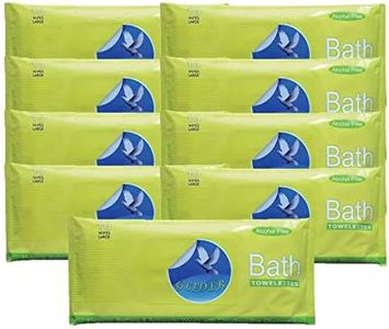 Glider Body Cleansing Wet Bed Bath Wipes for Adults - | Large, Rinse Free Body Cleansing Wipes | Aloe Vera & Vitamins | Cleanse & Protect (Pack of 9 (90 Count))