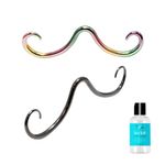 BodyJewelryOnline 316L Surgical Steel 16G Septum Mustache Nose Ring Hoop PVD Plated Mustache Septum Piercing Jewelry for Women Men, 16G-1.2MM, Stainless Steel