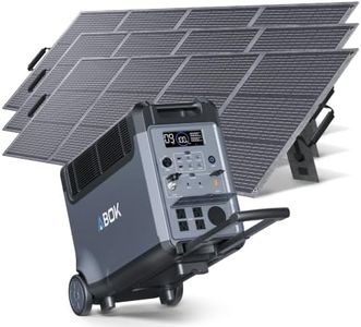 3840Wh ABOK Ark3600 Solar Generator Kit with 400W Solar Panels, 2000W Max Solar Input Electric 3600W Power Station for Garage, Home, Off-Grid Living, Camping, RVs, Outdoor Adventures, Power Outages