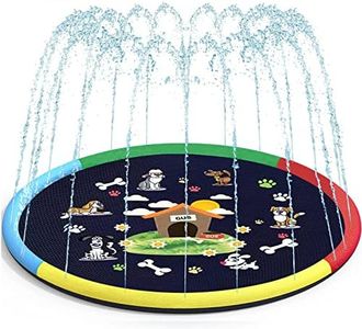 NNHRCF Splash Pad, Thicken Sprinkler Pool for Kids, 67" Non-Slip Sprinkler Mat Splash Play Mat, Fun Summer Outdoor Water Toys Inflatable Wading Pool for Toddler Girls Boys or Pet Dog