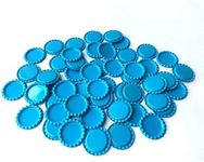 (Light Blue) - HAWORTHS 100 PCS Flat Decorative Bottle CaP Craft Bottle Stickers Double Sideds Printed for Hair Bows, DIY Pendants or Craft ScraPbooks Light blue