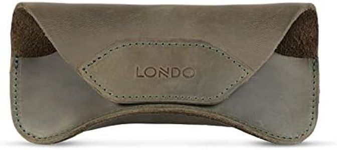 Londo Genuine Leather Case for Eyeglass, Sunglasses, Goggles and Spectacles with Magnetic Closure (Green)