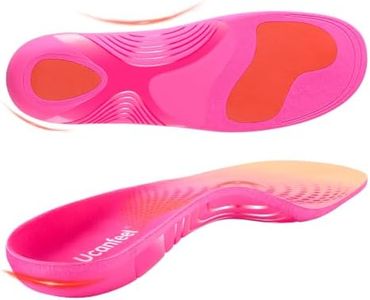 Ucanfeel Plantar Fasciitis Insoles Men Women, Shoe Inserts for Women, Heavy Duty Support Pain Relief Orthotics, High Arch Support for Foot Pain Relief, Work Boot Insoles for Standing All Day -XL Pink