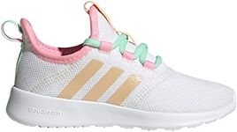 adidas Girl's Cloudfoam Pure 2.0 (Little Kid/Big Kid) Core White/Acid Orange/Beam Pink 7 Big Kid M