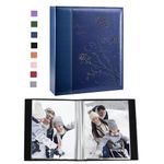 Artmag Photo Album 5x7 Photos, Clear Pages Leather Cover Slide in Album Book Holds 100 5x7 Photos Picture Book for Artwork Postcards Family Wedding Anniversary (Blue)