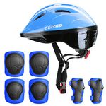 CELOID Kids Bike Helmet,Toddler Skateboard Helmets for Ages 5-6-8 Years Boys Girls,Adjustable Multi-Sport Bicycle Skateboarding Football Roller Skating Scooter Balance Bike Helmet,Blue